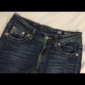 Miss me cow print bootcut blue jeans size 27